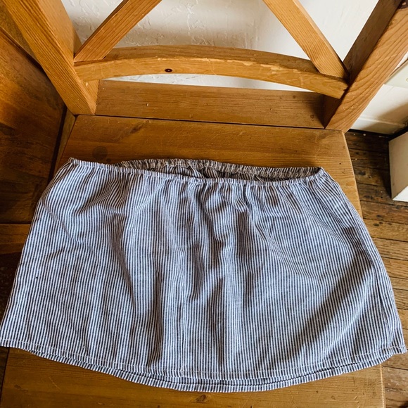 LAST CHANCE 5 for $25💗 NWOT John Galt Seersucker Strapless Crop Top💙🤍💙 - Picture 6 of 10